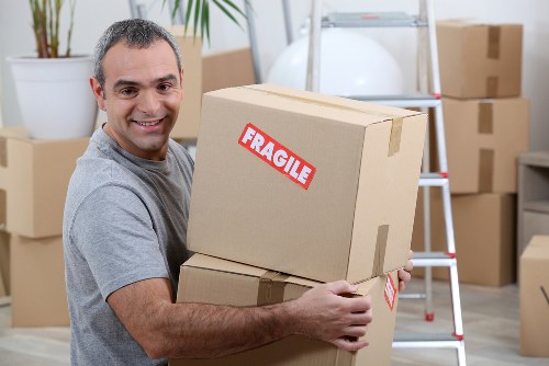 Customer placing items into a secure storage unit