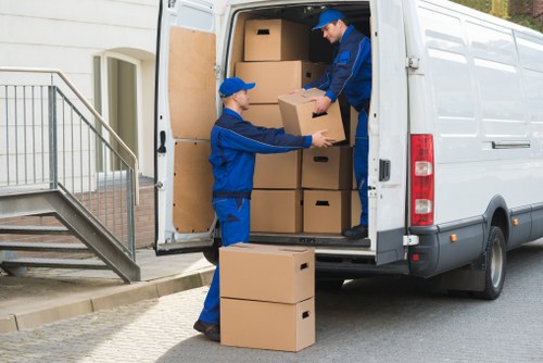 Staff member reviewing safety procedures inside a storage facility