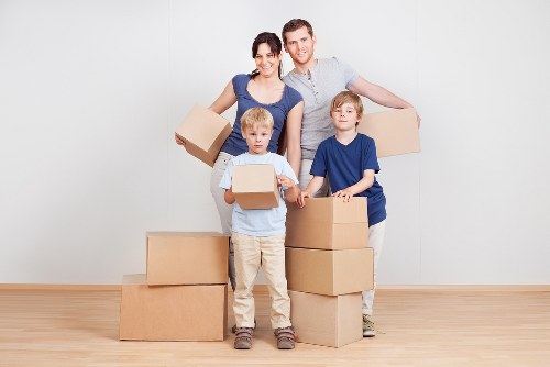 Organised household storage boxes in a Rotherhithe home