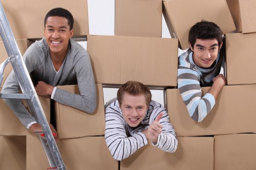 Rotherhithe removals team handling household belongings during a local move