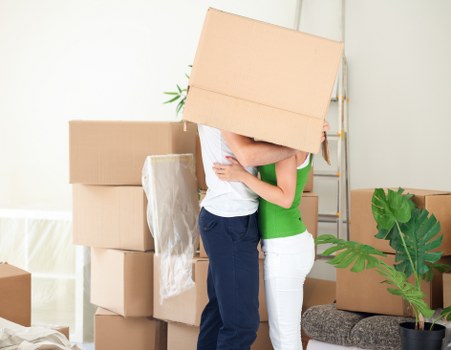 Protected storage unit with packed belongings